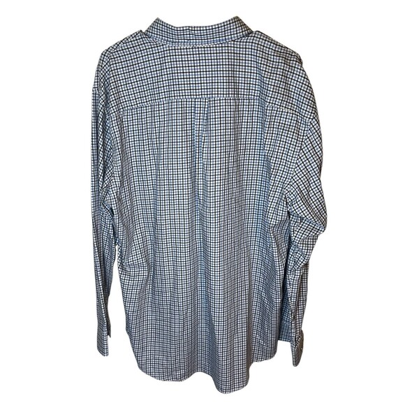 Van Heusen Men’s XL Blue Gray Plaid Button-Down Long Sleeve Shirt 17-17.5 Used - Picture 6 of 6